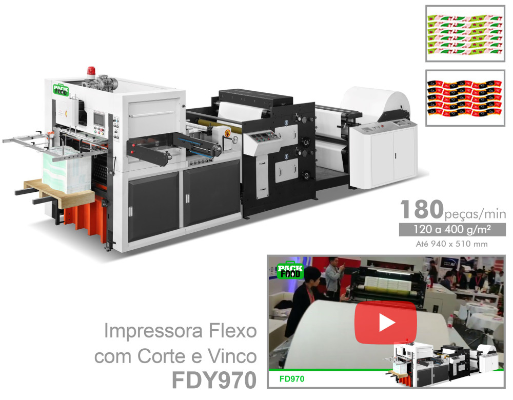 Apolo - PackFood FDY970 - Máquinas de Embalagens para Fast Food & Delivery - Copos, caixas, tampas, pratos... de papel